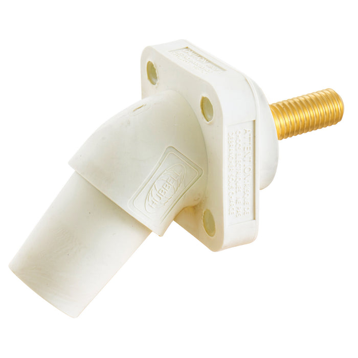 Bryant Single-Pole 300/400A Angled Receptacle Stud White (HBLFRASW)