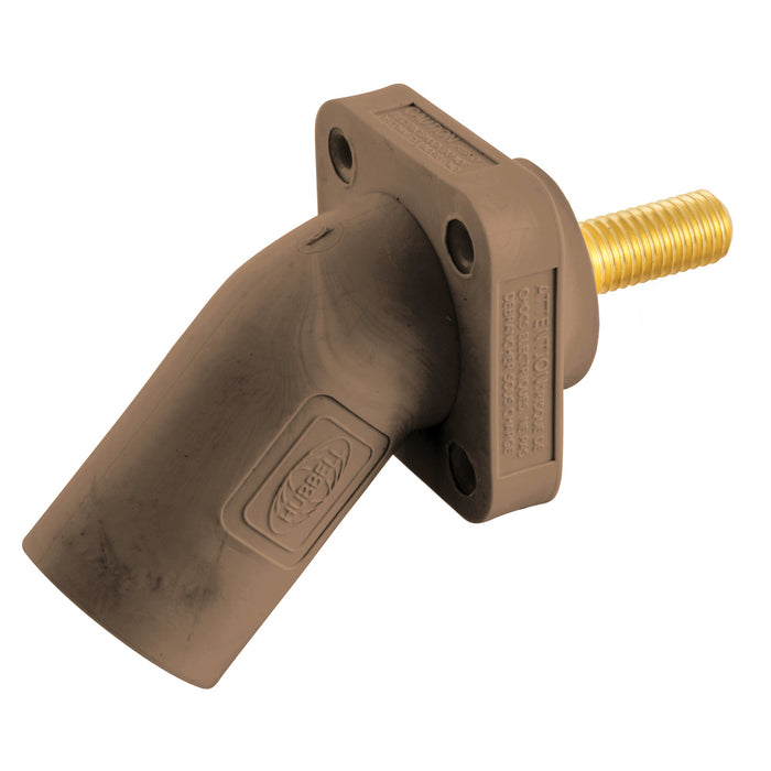 Bryant Single-Pole 300/400A Angled Inlet Stud Brown (HBLMRASBN)