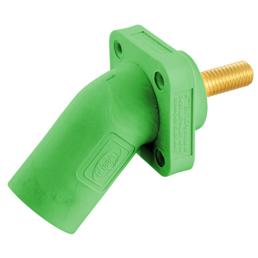 Bryant Single-Pole 300/400A Angled Inlet Stud Green (HBLMRASGN)