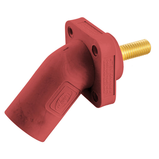 Bryant Single-Pole 300/400A Angled Inlet Stud Red (HBLMRASR)