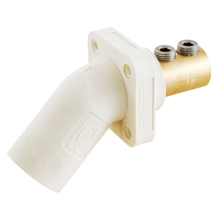 Bryant Single-Pole 300/400A Angled Inlet Screw White (HBLMRAW)