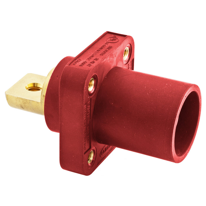 Bryant Single-Pole 300/400A Male Bus Bar Connection Receptacle Red (HBLMRBR)