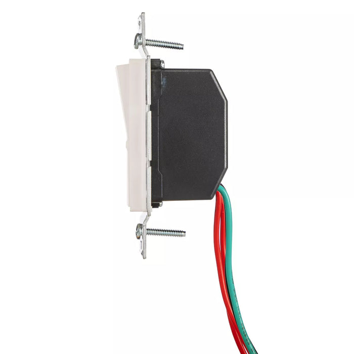 Bryant Lighting Controls Residential Rocker Dimmer Switch 200W LED/Compact Fluorescent 600W Incandescent 1.5A Single Pole Three-Way 120V Light Almond (LCD150DLA)