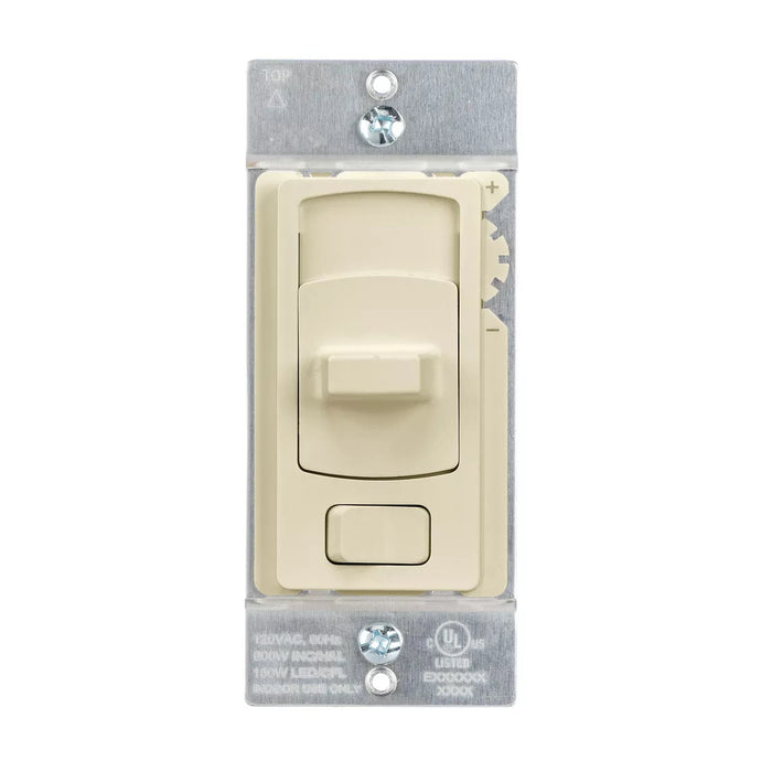 Bryant Lighting Controls Residential Slide Dimmer Switch 200W LED/Compact Fluorescent 600W Incandescent 1.5A Single Pole Three-Way 120V Ivory (LCD150SI)