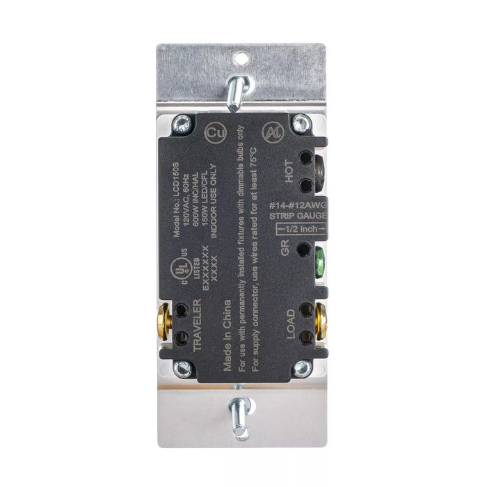 Bryant Lighting Controls Residential Slide Dimmer Switch 200W LED/Compact Fluorescent 600W Incandescent 1.5A Single Pole Three-Way 120V White (LCD150SW)