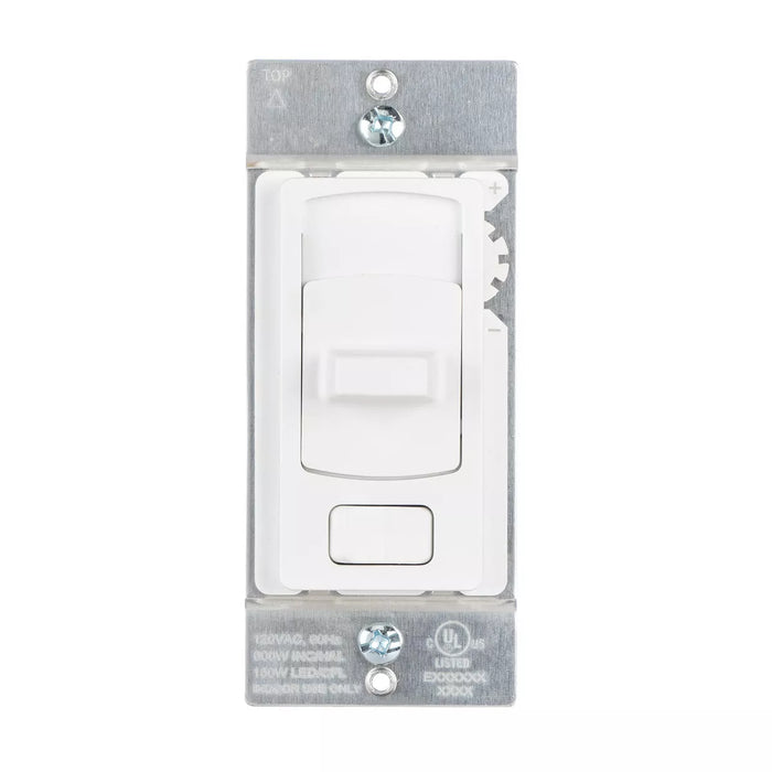 Bryant Lighting Controls Residential Slide Dimmer Switch 200W LED/Compact Fluorescent 600W Incandescent 1.5A Single Pole Three-Way 120V White (LCD150SW)