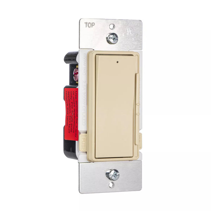 Bryant Lighting Controls Residential Rocker Dimmer Switch 300W LED/Compact Fluorescent 600W Incandescent 2.5A Single Pole Three-Way 120V Ivory (LCD300DI)