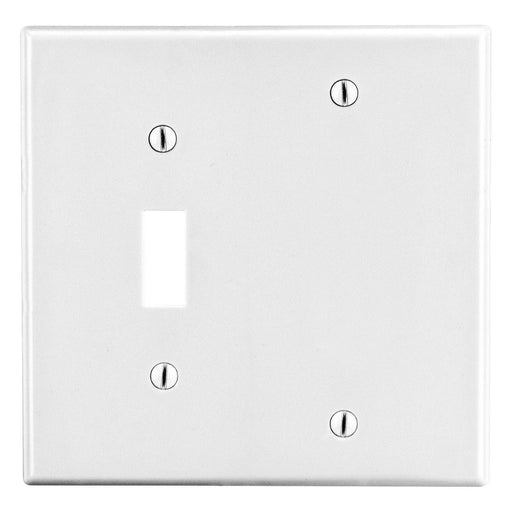 Bryant Wall Plate Mid-Size 2-Gang 1 Toggle/1 Blank White (PJ113W)