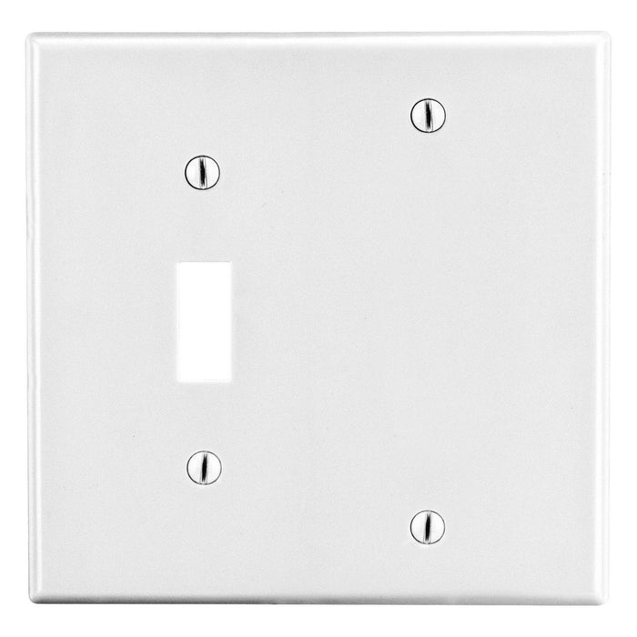 Bryant Wall Plate 2-Gang 1 Toggle/1 Blank White (P113W)