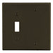 Bryant Wall Plate 2-Gang 1 Toggle/1 Blank Brown (P113)