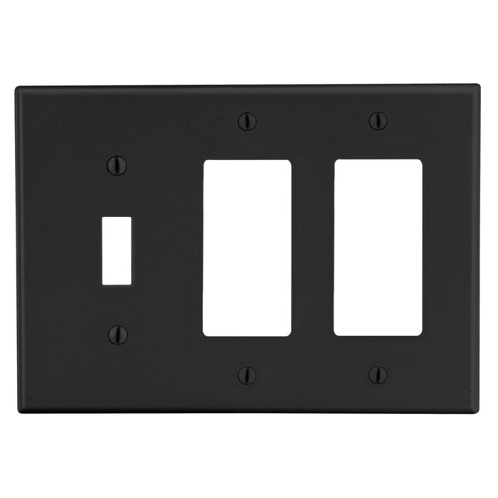 Bryant Wall Plate 3-Gang 1 Toggle/2 Decorator Black (P1262BK)