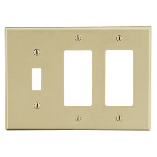 Bryant Wall Plate 3-Gang 1 Toggle/2 Decorator Ivory (P1262I)