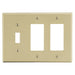 Bryant Wall Plate 3-Gang 1 Toggle/2 Decorator Ivory (P1262I)