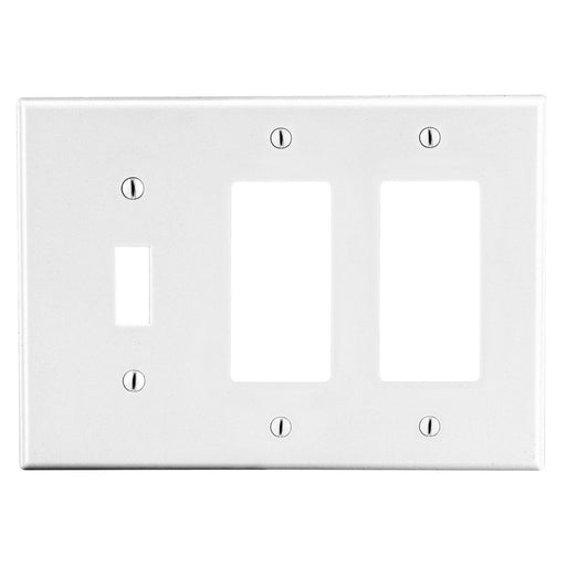 Bryant Wall Plate 3-Gang 1 Toggle/2 Decorator White (P1262W)