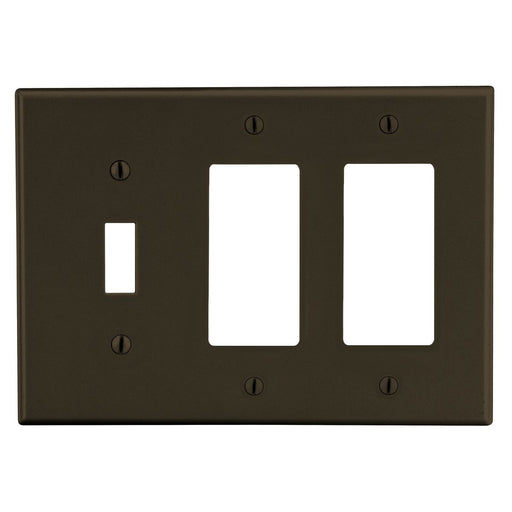 Bryant Wall Plate 3-Gang 1 Toggle/2 Decorator Brown (P1262)