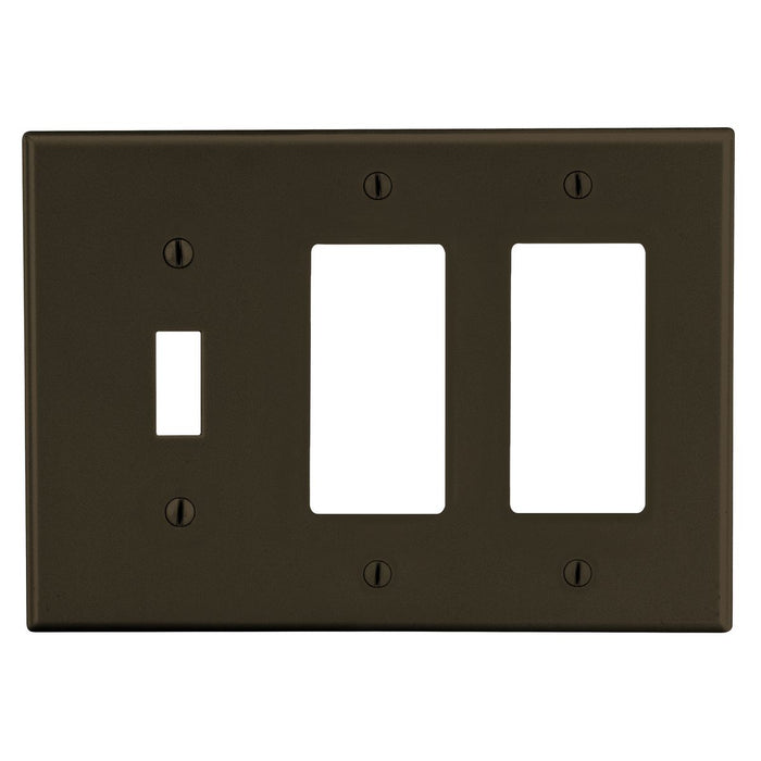 Bryant Wall Plate 3-Gang 1 Toggle/2 Decorator Brown (P1262)