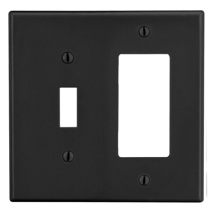 Bryant Wall Plate 2-Gang 1 Toggle/1 Decorator Black (P126BK)