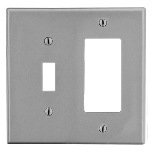 Bryant Wall Plate Mid-Size 2-Gang 1 Toggle/1 Decorator Gray (PJ126GY)