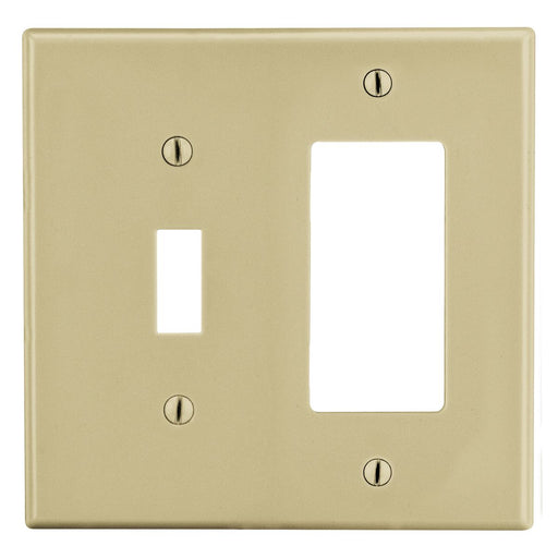 Bryant Wall Plate 2-Gang 1 Toggle/1 Decorator Ivory (P126I)