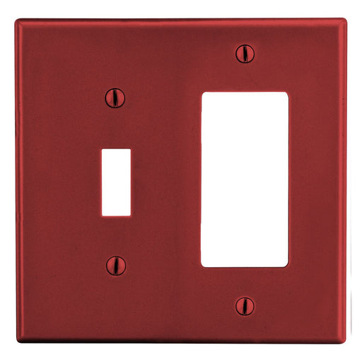 Bryant Wall Plate 2-Gang 1 Toggle/1 Decorator Red (P126R)