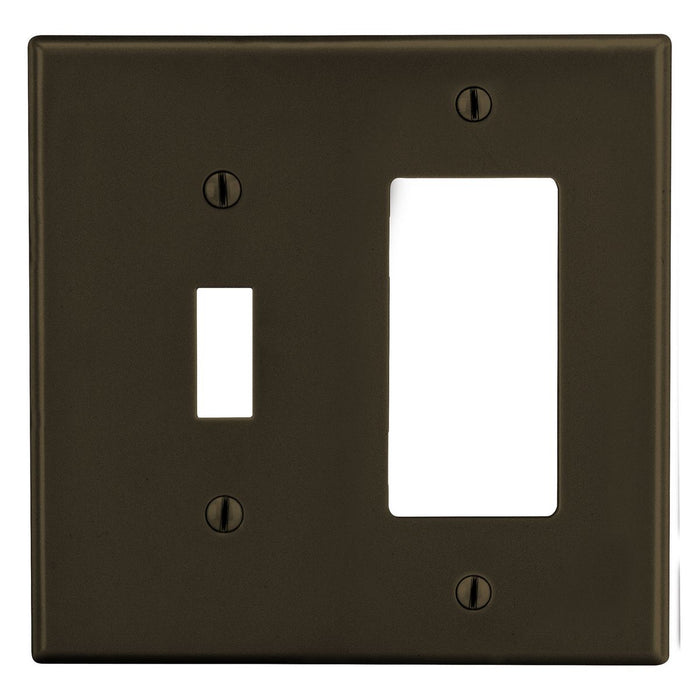 Bryant Wall Plate 2-Gang 1 Toggle/1 Decorator Brown (P126)