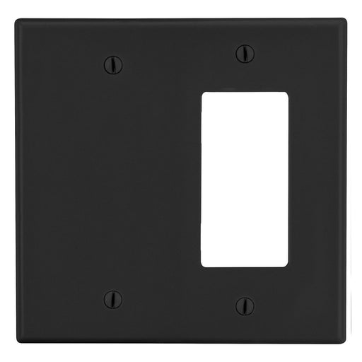 Bryant Wall Plate 2-Gang 1 Decorator/1 Blank Black (P1326BK)