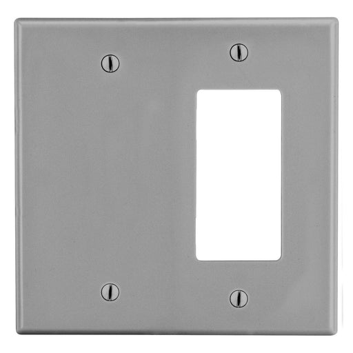 Bryant Wall Plate Mid-Size 2-Gang 1 Decorator/1 Blank Gray (PJ1326GY)