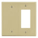 Bryant Wall Plate 2-Gang 1 Decorator/1 Blank Ivory (P1326I)