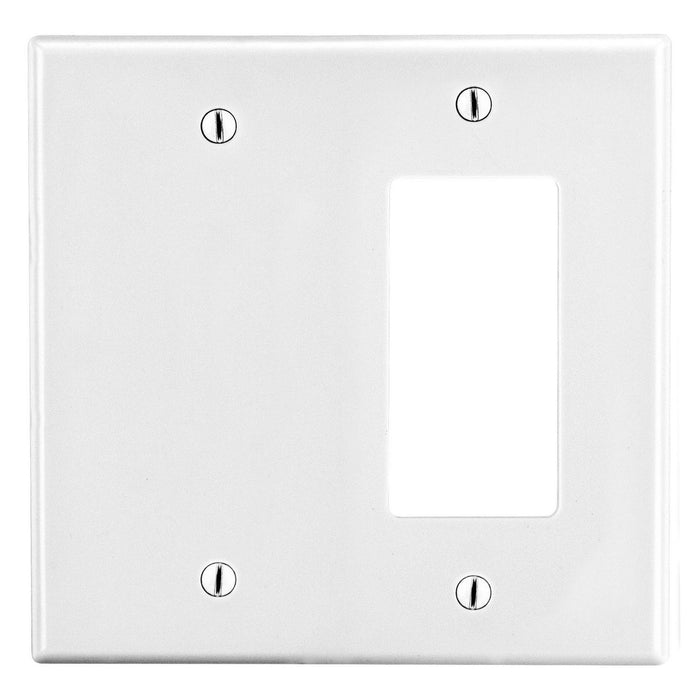 Bryant Wall Plate 2-Gang 1 Decorator/1 Blank White (P1326W)