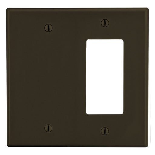 Bryant Wall Plate 2-Gang 1 Decorator/1 Blank Brown (P1326)