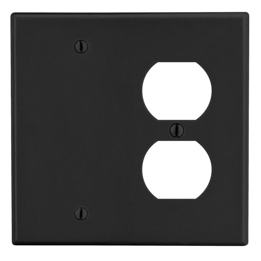 Bryant Wall Plate 2-Gang 1 Duplex/1 Blank Black (P138BK)