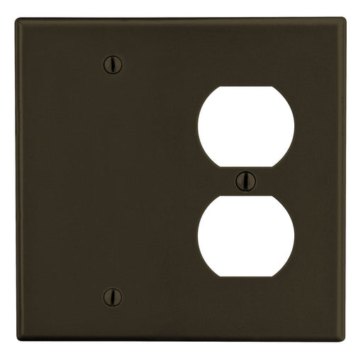 Bryant Wall Plate 2-Gang 1 Duplex/1 Blank Brown (P138)