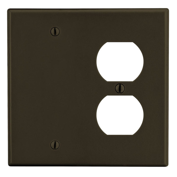 Bryant Wall Plate 2-Gang 1 Duplex/1 Blank Brown (P138)