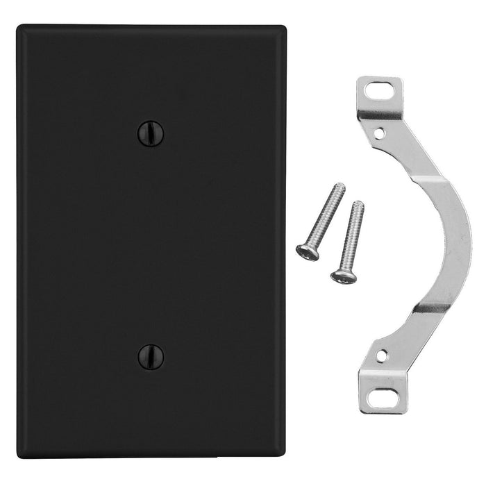 Bryant Wall Plate 1-Gang Strap Mount Blank Black (P14BK)