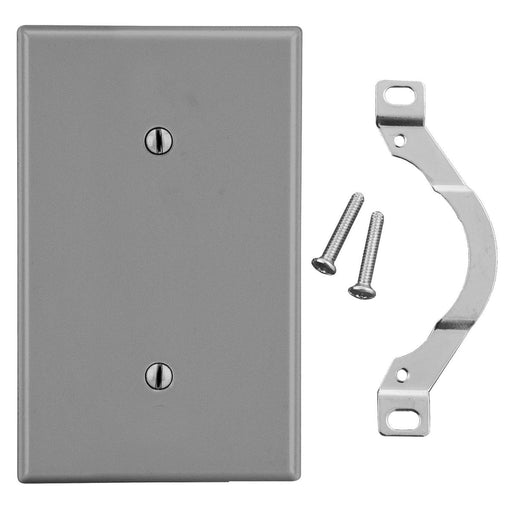 Bryant Wall Plate 1-Gang Strap Mount Blank Gray (P14GY)