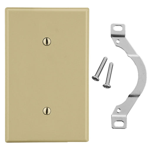 Bryant Wall Plate 1-Gang Strap Mount Blank Ivory (P14I)