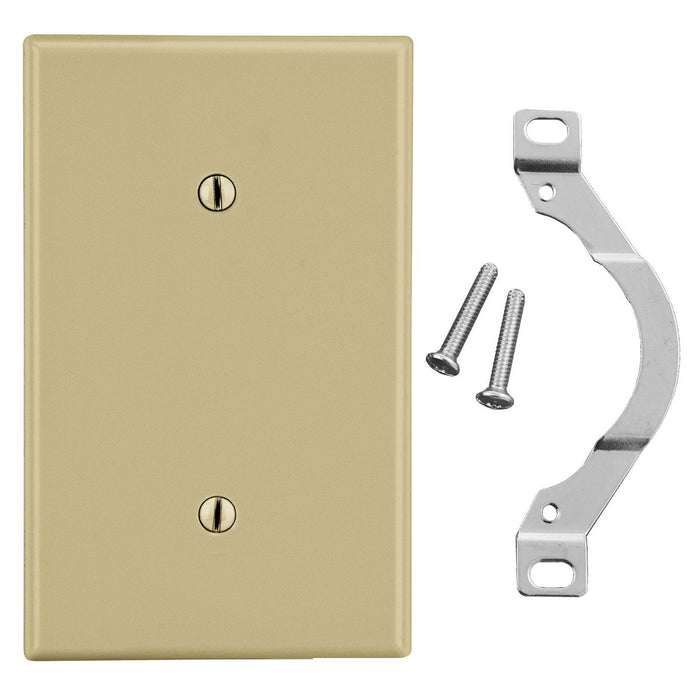 Bryant Wall Plate 1-Gang Strap Mount Blank Ivory (P14I)