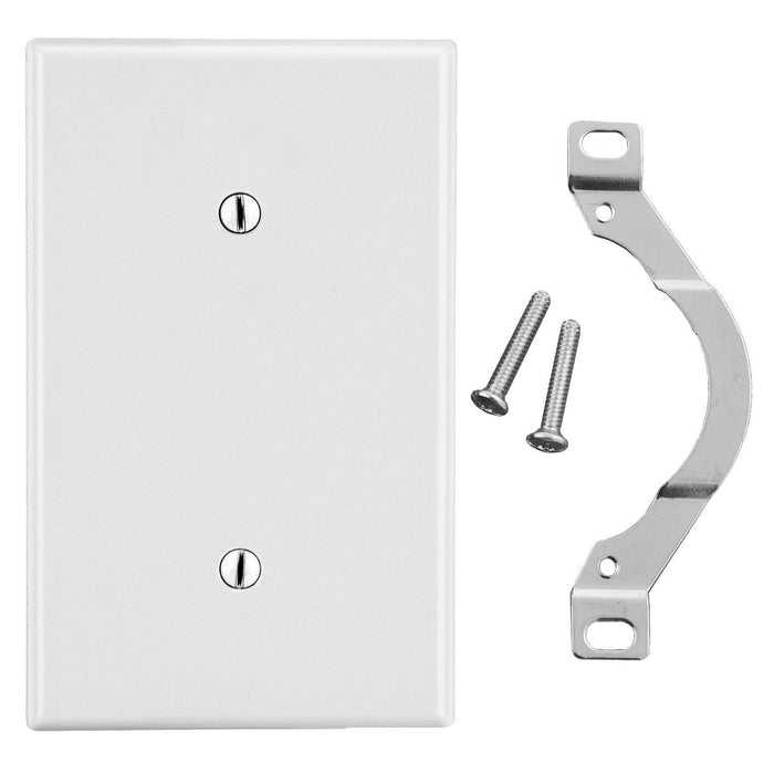 Bryant Wall Plate 1-Gang Strap Mount Blank White (P14W)