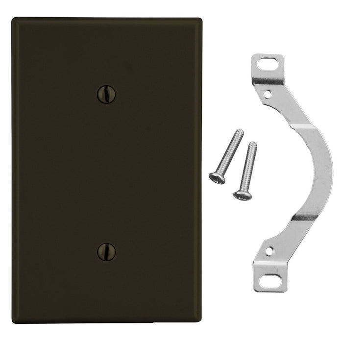 Bryant Wall Plate 1-Gang Strap Mount Blank Brown (P14)