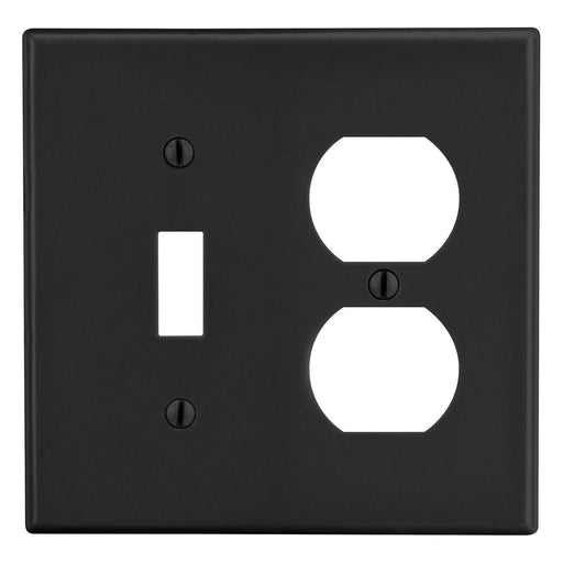 Bryant Wall Plate 2-Gang 1 Duplex/1 Toggle Black (P18BK)