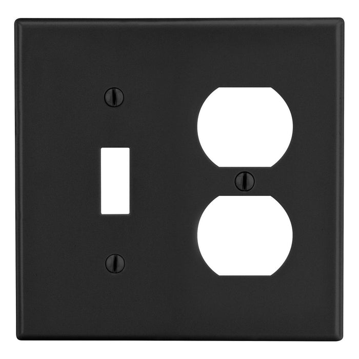 Bryant Wall Plate 2-Gang 1 Duplex/1 Toggle Black (P18BK)