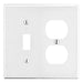 Bryant Wall Plate Mid-Size 2-Gang 1 Duplex/1 Toggle White (PJ18W)