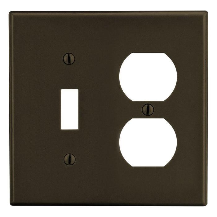 Bryant Wall Plate Mid-Size 2-Gang 1 Duplex/1 Toggle Brown (PJ18)