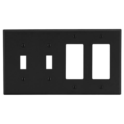 Bryant Wall Plate 4-Gang 2 Toggle/2 Decorator Black (P2262BK)