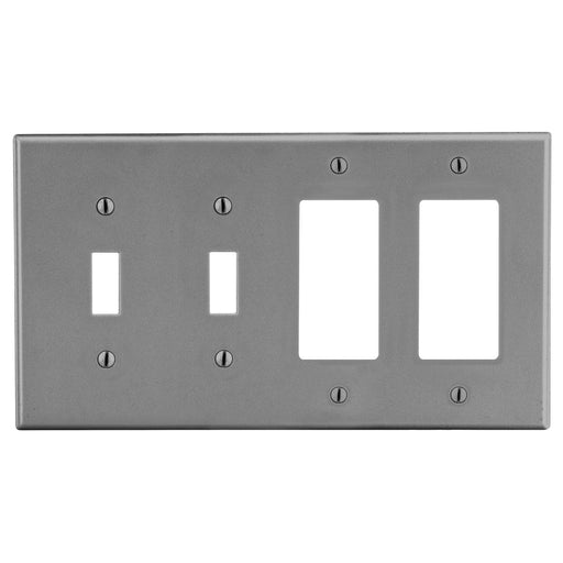 Bryant Wall Plate 4-Gang 2 Toggle/2 Decorator Gray (P2262GY)