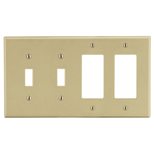 Bryant Wall Plate 4-Gang 2 Toggle/2 Decorator Ivory (P2262I)