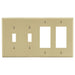 Bryant Wall Plate 4-Gang 2 Toggle/2 Decorator Ivory (P2262I)