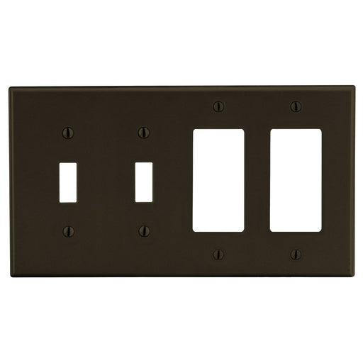 Bryant Wall Plate 4-Gang 2 Toggle/2 Decorator Brown (P2262)