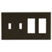 Bryant Wall Plate 4-Gang 2 Toggle/2 Decorator Brown (P2262)