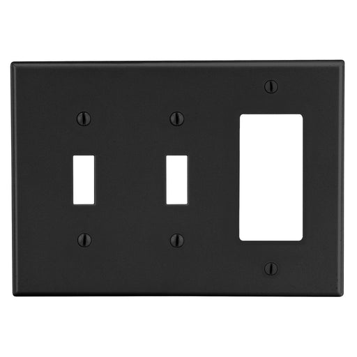 Bryant Wall Plate Mid-Size 3-Gang 2 Toggle/1 Decorator Black (PJ226BK)